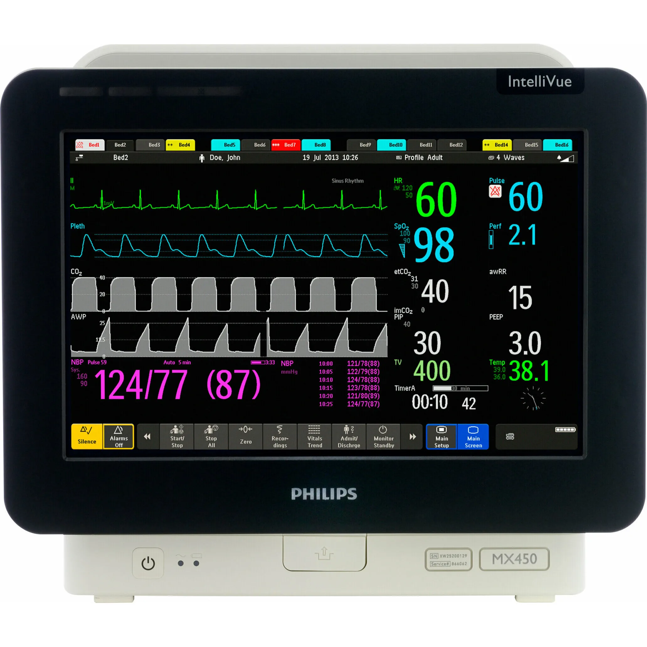 Philips IntelliVue MX450 прикроватный монитор пациента Philips IntelliVue MX450 прикроватный монитор пациента